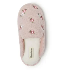 Dearfoams Teddy Tab Scuff Womens Memory Foam Slip-On Slippers