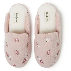 Dearfoams Teddy Tab Scuff Womens Memory Foam Slip-On Slippers