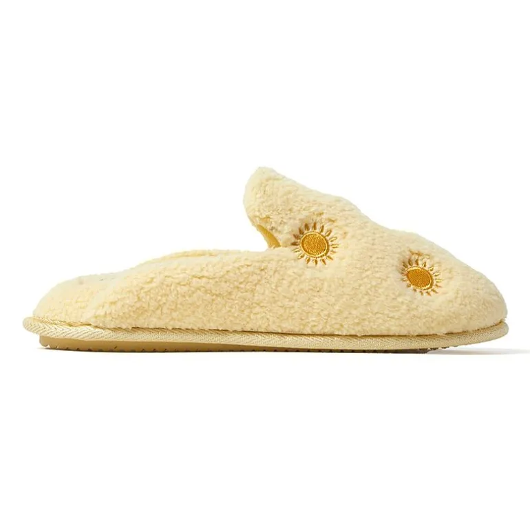 Dearfoams Teddy Tab Scuff Womens Memory Foam Slip-On Slippers