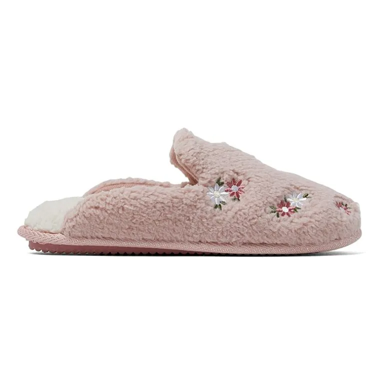 Dearfoams Teddy Tab Scuff Womens Memory Foam Slip-On Slippers