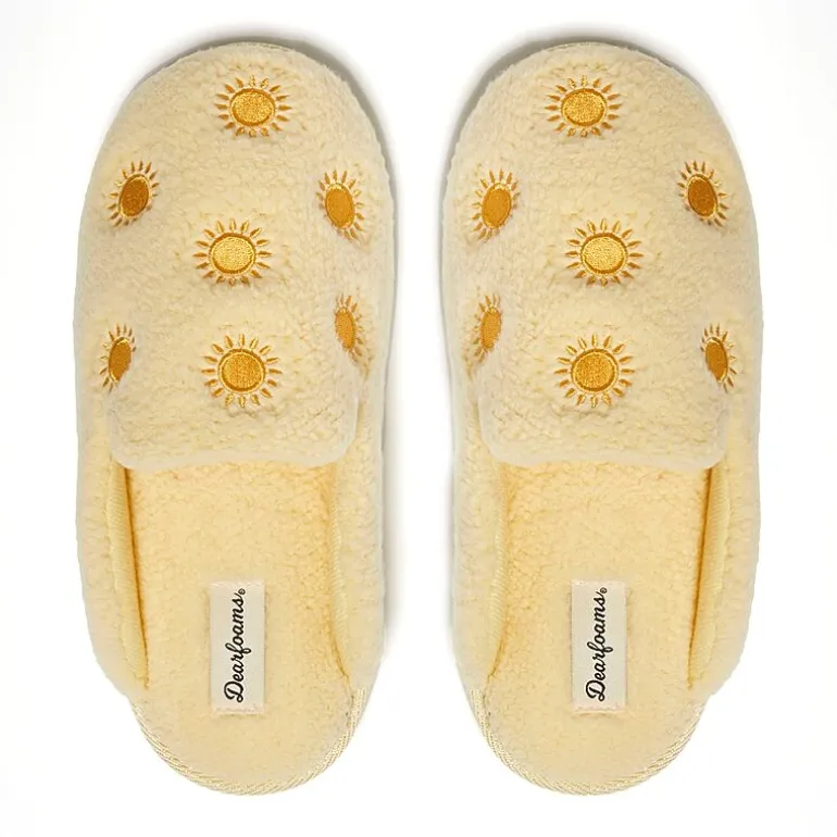 Dearfoams Teddy Tab Scuff Womens Memory Foam Slip-On Slippers