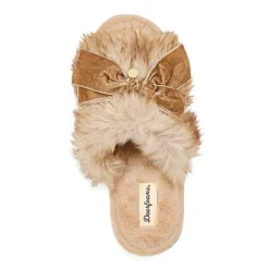 Dearfoams Womens Memory Foam Slip-On Slippers