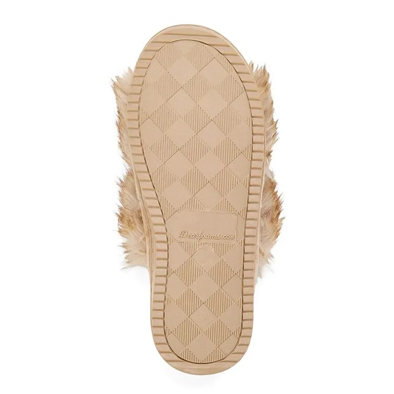 Dearfoams Womens Memory Foam Slip-On Slippers