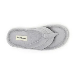 Dearfoams Wrenley Terry Thong Womens Memory Foam Slip-On Slippers