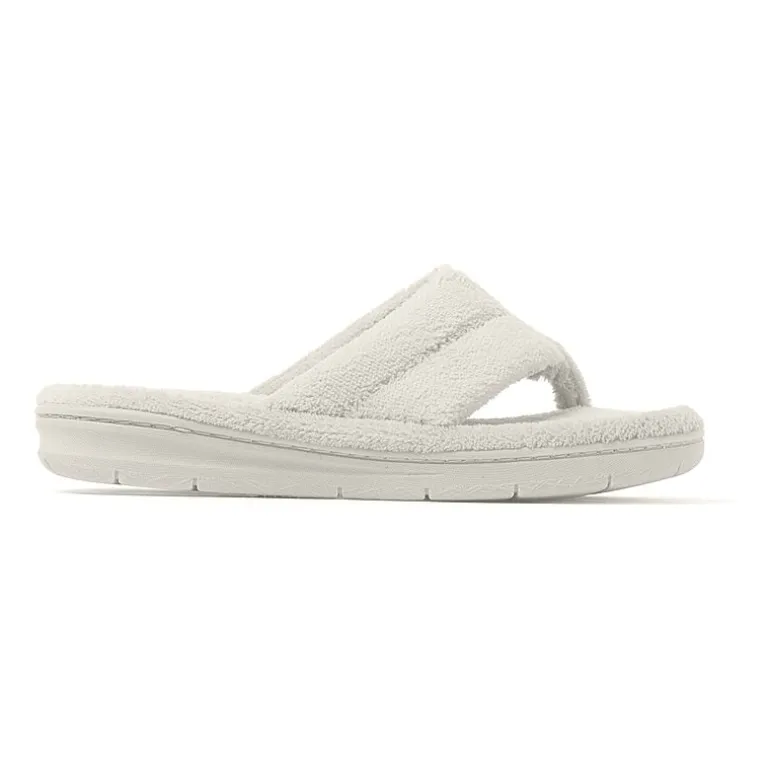 Dearfoams Wrenley Terry Thong Womens Memory Foam Slip-On Slippers