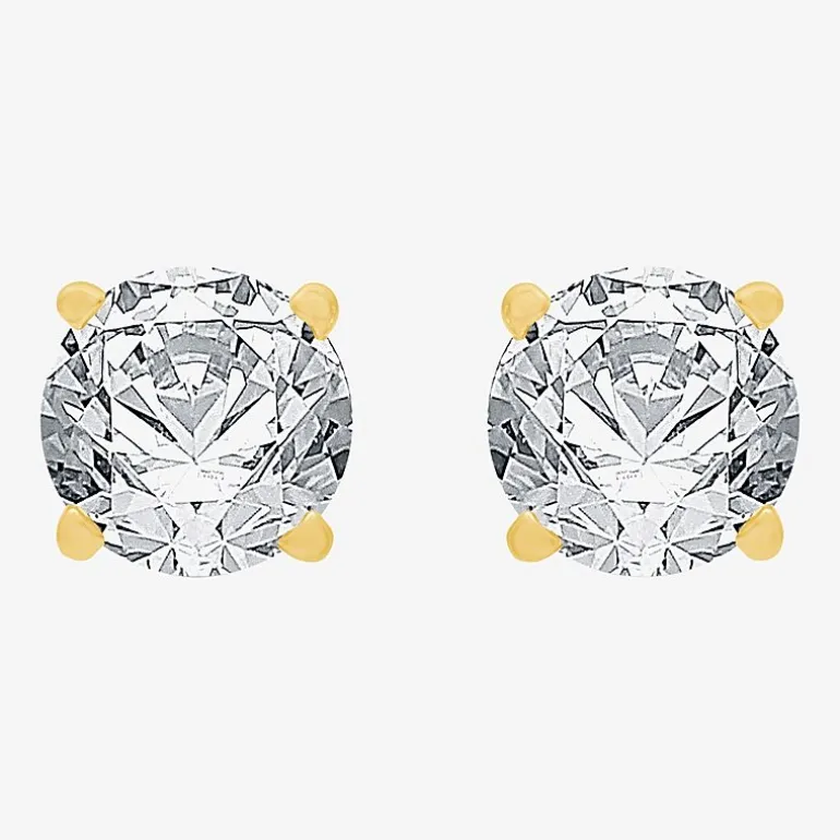 Deluxe Collection 1 CT. T.W. Natural White Diamond 14K Gold 5.2mm Stud Earrings