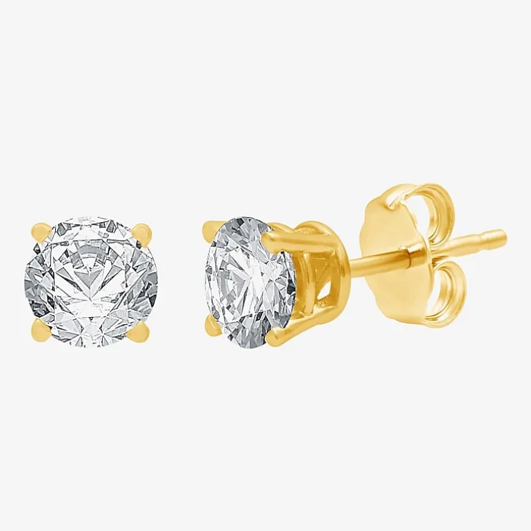 Deluxe Collection 1 CT. T.W. Natural White Diamond 14K Gold 5.2mm Stud Earrings