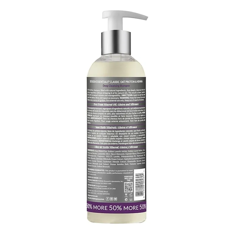 Design Essentials Oat Protein And Henna Deep Cleansing Shampoo 12 oz.