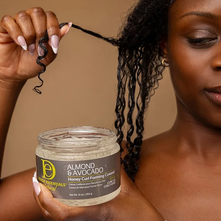 Design Essentials Almond & Avocado Honey Curl Forming Custard Styling Product 12 oz.