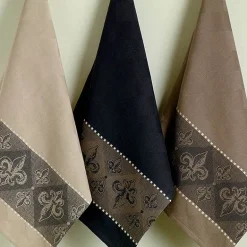 Design Imports Assorted Fleur De Lis Jacquard 3-pc. Kitchen Towel Set