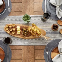 Design Imports Farmhouse Braided Stripe Table Runner