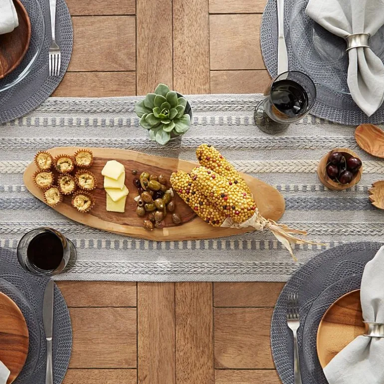 Design Imports Farmhouse Braided Stripe Table Runner