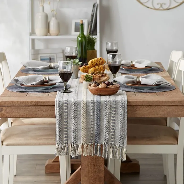 Design Imports Farmhouse Braided Stripe Table Runner