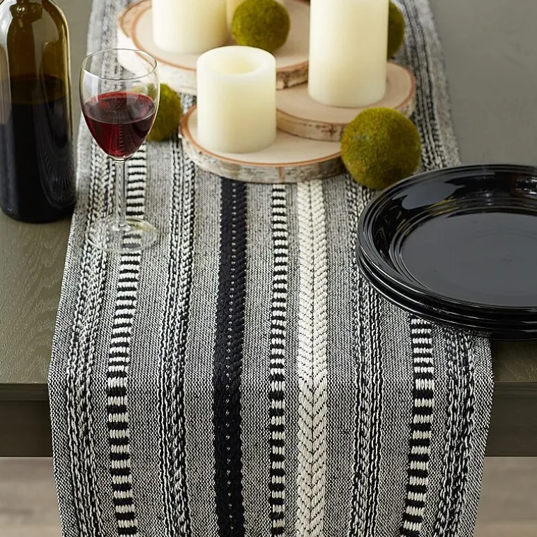 Design Imports Farmhouse Braided Stripe Table Runner