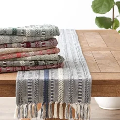Design Imports Farmhouse Braided Stripe Table Runner
