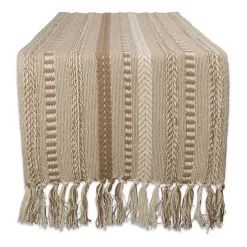 Design Imports Farmhouse Braided Stripe Table Runner