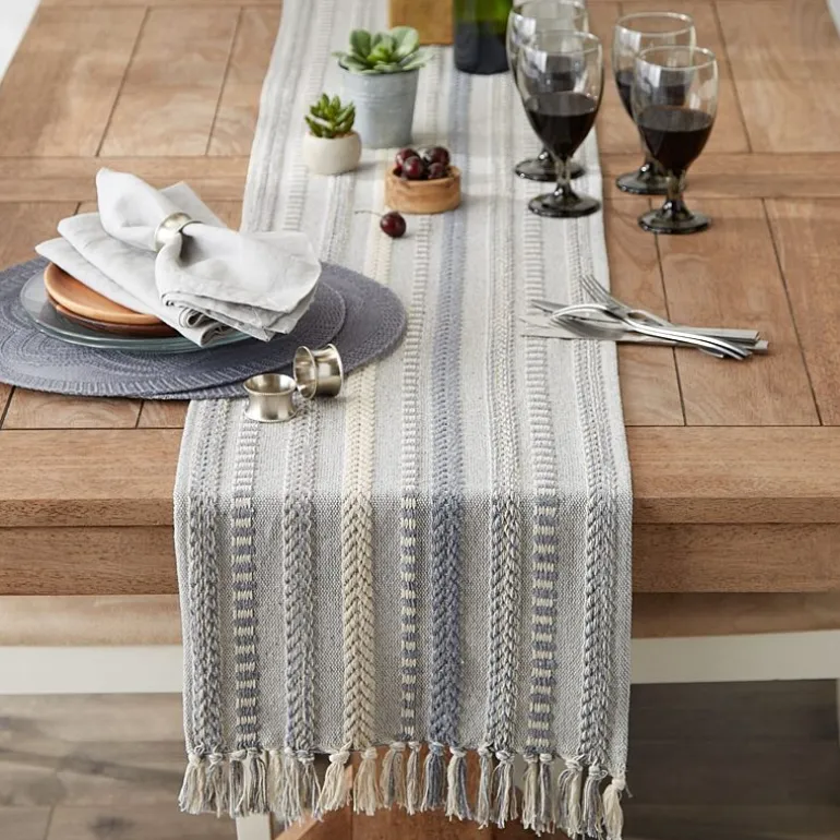 Design Imports Farmhouse Braided Stripe Table Runner