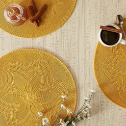 Design Imports Floral Woven Round 6-pc. Placemats
