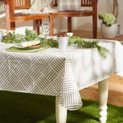 Design Imports Navy Grid Vinyl Tablecloth