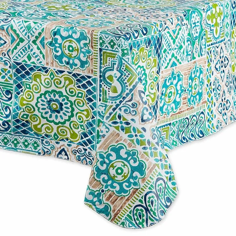 Design Imports Spanish Tile Vinyl Tablecloths