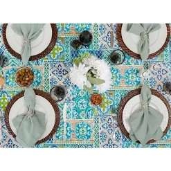 Design Imports Spanish Tile Vinyl Tablecloths