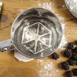 Design Imports Stainless Steel 5-Cup Triple Mesh Flour Sifter