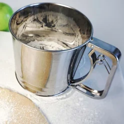 Design Imports Stainless Steel 5-Cup Triple Mesh Flour Sifter