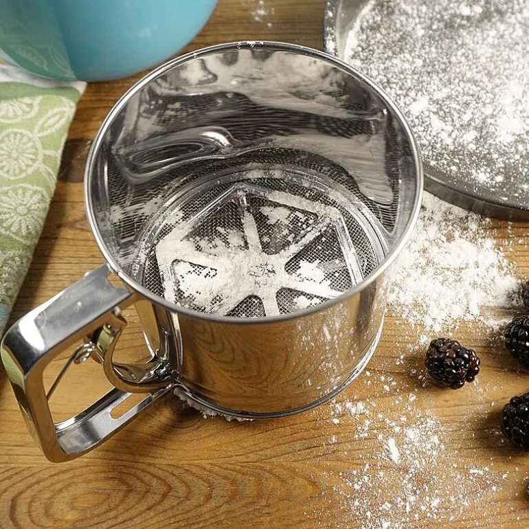Design Imports Stainless Steel 5-Cup Triple Mesh Flour Sifter