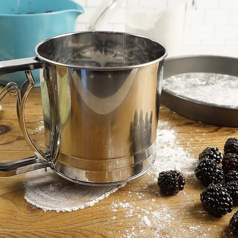 Design Imports Stainless Steel 5-Cup Triple Mesh Flour Sifter