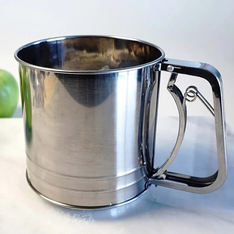 Design Imports Stainless Steel 5-Cup Triple Mesh Flour Sifter