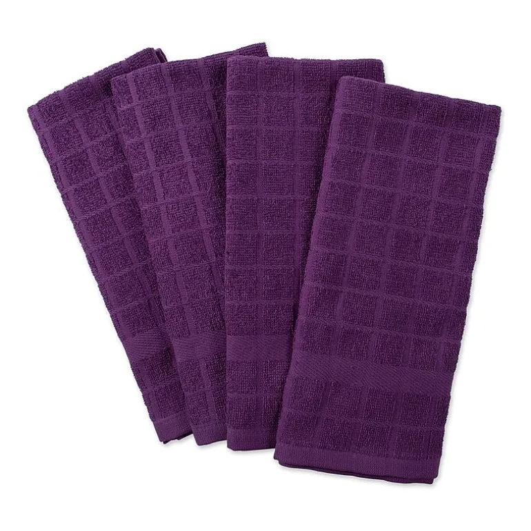 Design Imports Windowpane 4-pc. Terry Dish Cloth Set