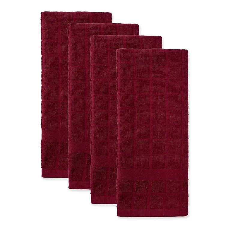 Design Imports Windowpane 4-pc. Terry Dish Cloth Set