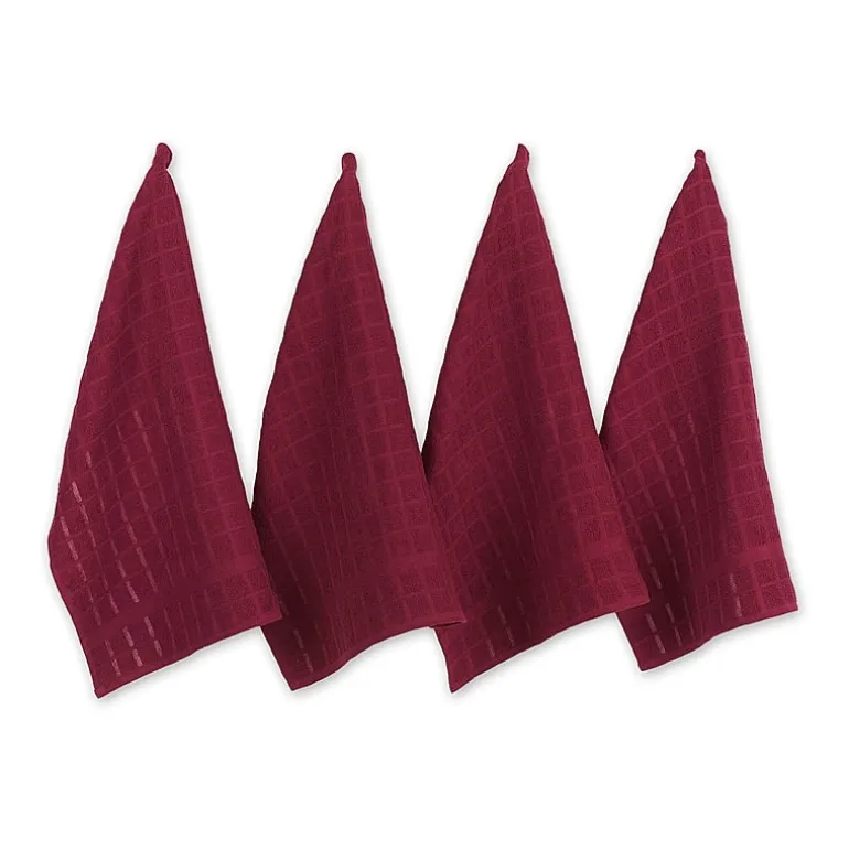 Design Imports Windowpane 4-pc. Terry Dish Cloth Set