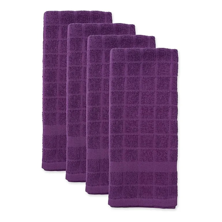 Design Imports Windowpane 4-pc. Terry Dish Cloth Set