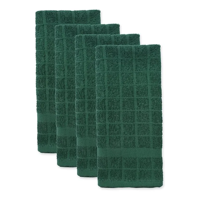 Design Imports Windowpane 4-pc. Terry Dish Cloth Set