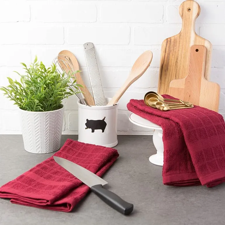 Design Imports Windowpane 4-pc. Terry Dish Cloth Set