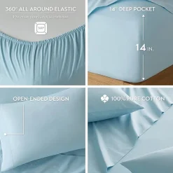 510 Design Soft Breathable 100% Cotton Sheet Set