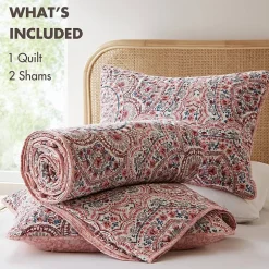 510 Design Valerie Boho Floral Reversible Quilt Set