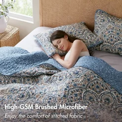 510 Design Valerie Boho Floral Reversible Quilt Set