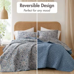510 Design Valerie Boho Floral Reversible Quilt Set