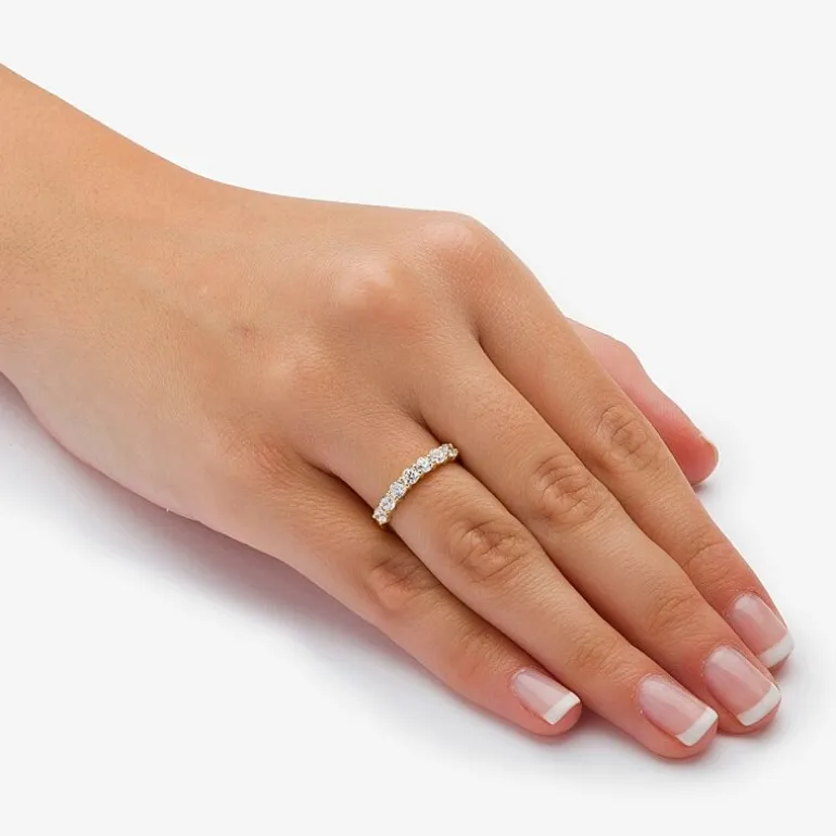 DiamonArt® 2MM 3/4 CT. T.W. White Cubic Zirconia 10K Gold Band