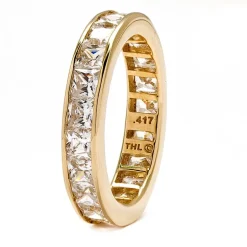 DiamonArt® 4MM 5 1/4 CT. T.W. White Cubic Zirconia 10K Gold Band