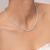 DiamonArt® Sterling Silver 17 3/8 CT. T.W. Cubic Zirconia Tennis Necklace