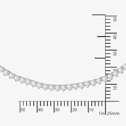 DiamonArt® Sterling Silver 17 3/8 CT. T.W. Cubic Zirconia Tennis Necklace