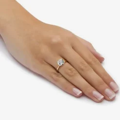 DiamonArt® Womens 2 1/2 CT. T.W. Genuine White Topaz 10K Gold Round Engagement Ring