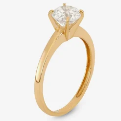 DiamonArt® Womens 1 CT. T.W. Lab Created White Cubic Zirconia 10K Gold Engagement Ring