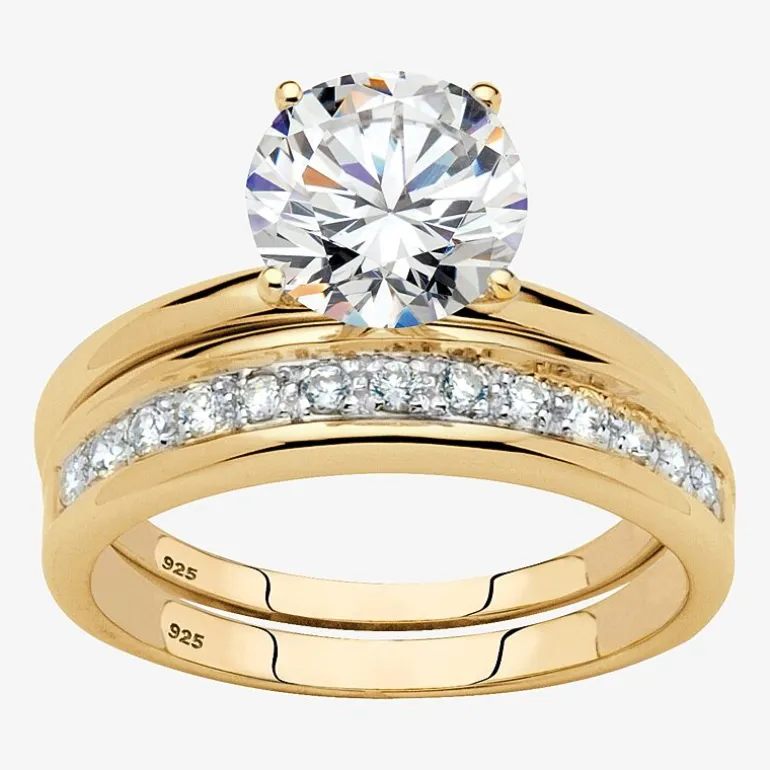 DiamonArt® Womens 2 1/5 CT. T.W. White Cubic Zirconia 18K Gold Over Silver Bridal Set