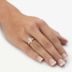 DiamonArt® Womens 2 1/2 CT. T.W. White Cubic Zirconia 10K Gold Engagement Ring