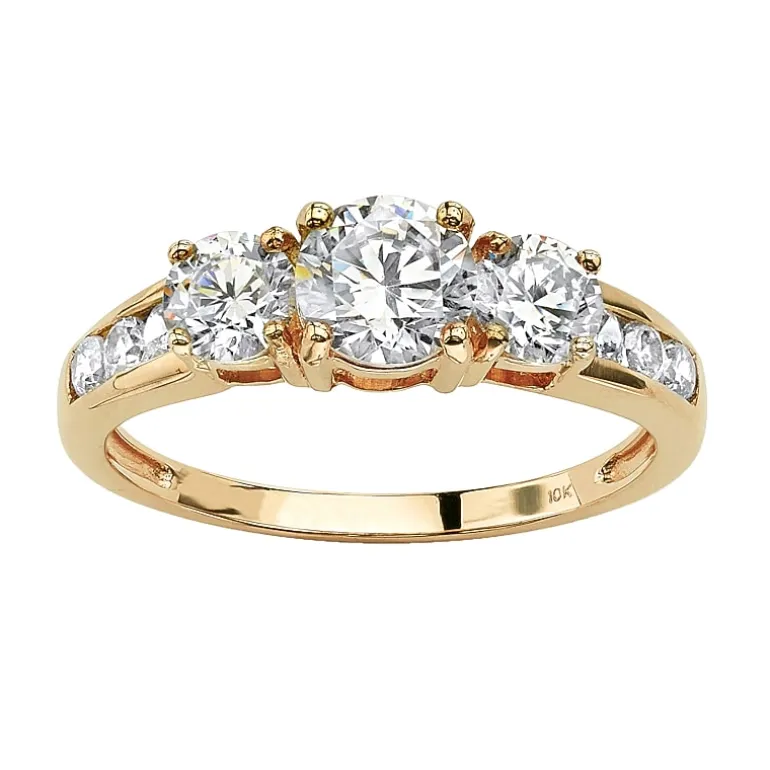 DiamonArt® Womens 1 7/8 CT. T.W. White Cubic Zirconia 10K Gold Engagement Ring