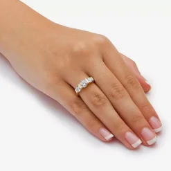 DiamonArt® Womens 2 1/2 CT. T.W. White Cubic Zirconia 10K Gold Engagement Ring